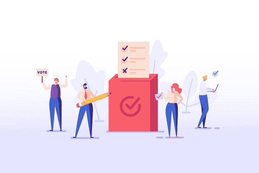 graphic illustrating voting, just because you're retired you still need to vote