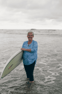 surfing the green water at Baker Beach, Nosara Costa Rica is an usual retirement hobby to be just starting now...at my age