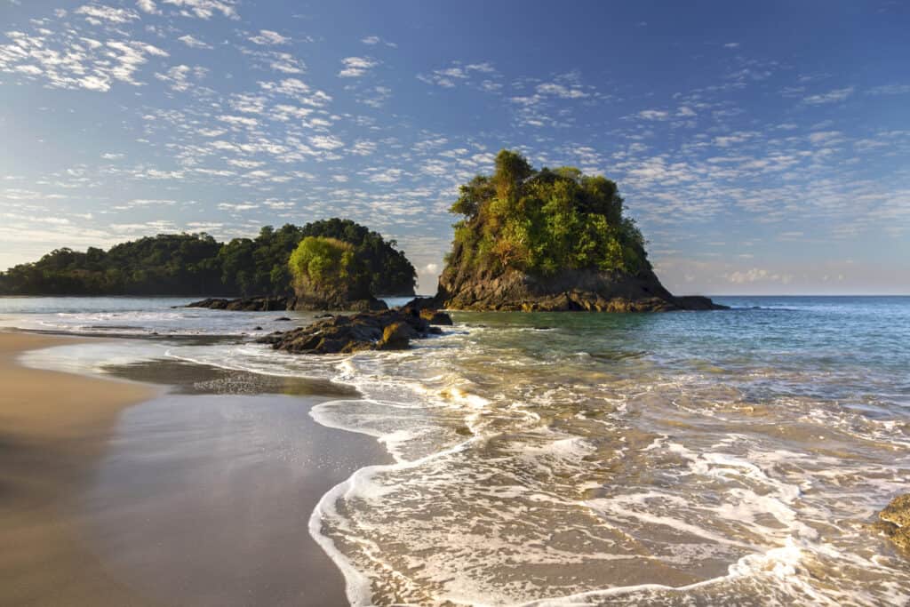 Manuel Antonio National Park Costa Rica Playa Espadilla Landscape. some of the best beach towns in Costa Rica are near this national park