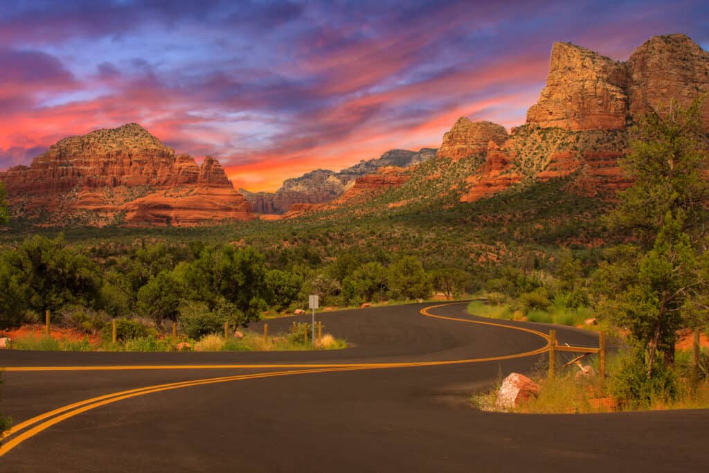 Beautiful Sunset Scenery for sightseeing in Sedona with elderly parents