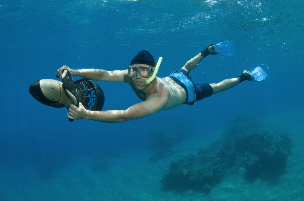 snorkeling in costa rica using a sea scooter