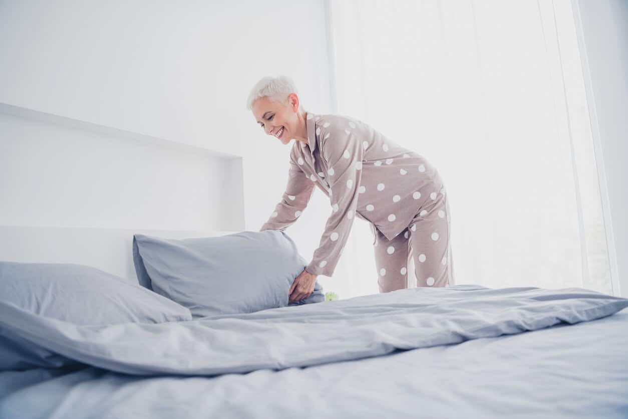 retired, and still making the bed, a healthy habit for retirees
