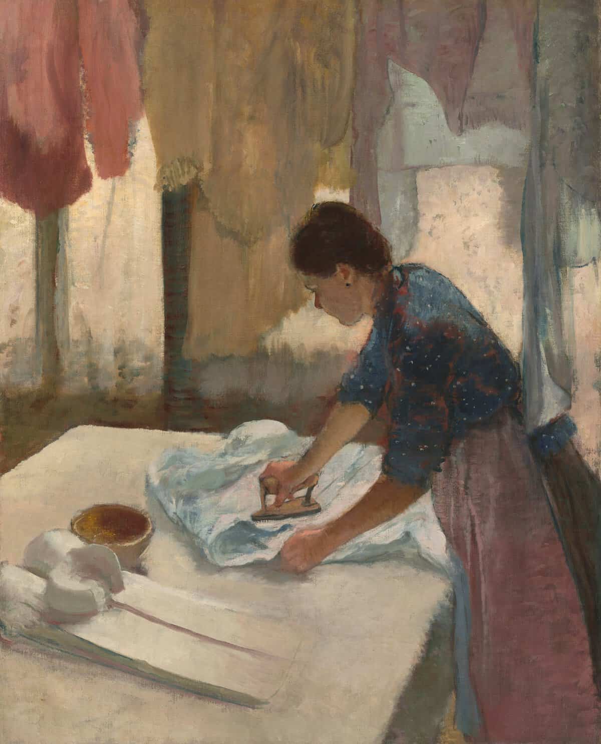 painting of a woman ironing